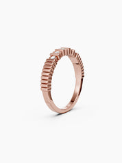 Fluted Diamond Ring - Rose Gold
