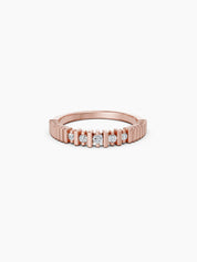 Fluted Diamond Ring - Rose Gold