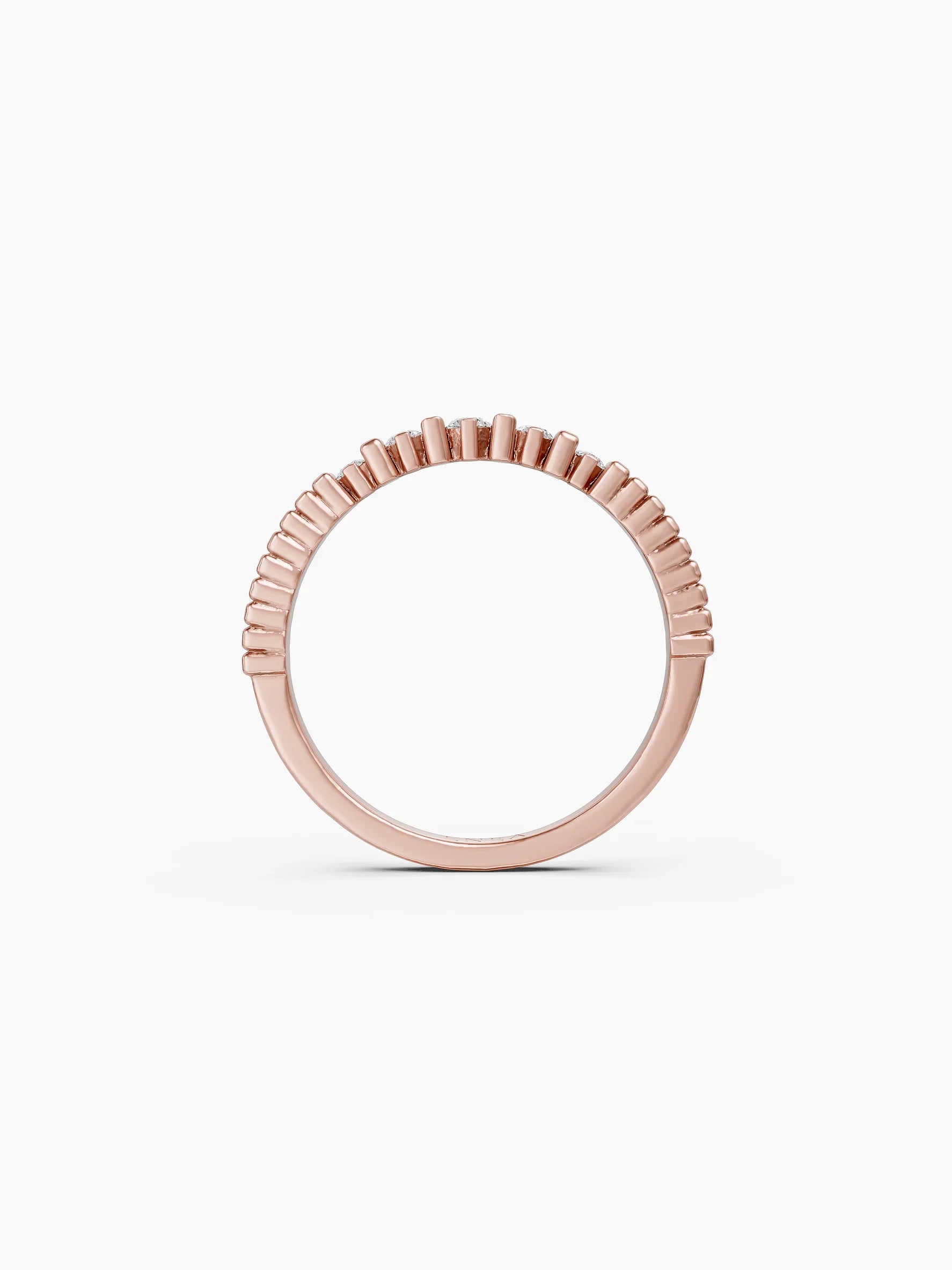 Fluted Diamond Ring - Rose Gold