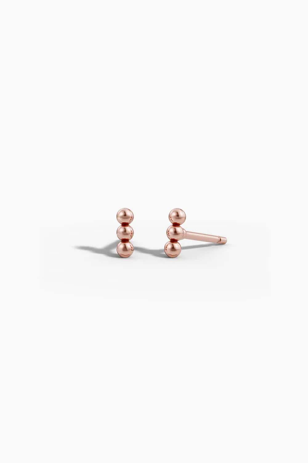 Beaded Bar Earrings in Rose Gold