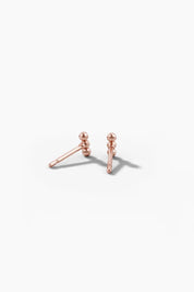Beaded Bar Earrings - Rose Gold