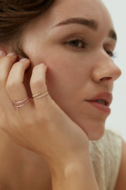 Selene Double Diamond Ring - Rose Gold