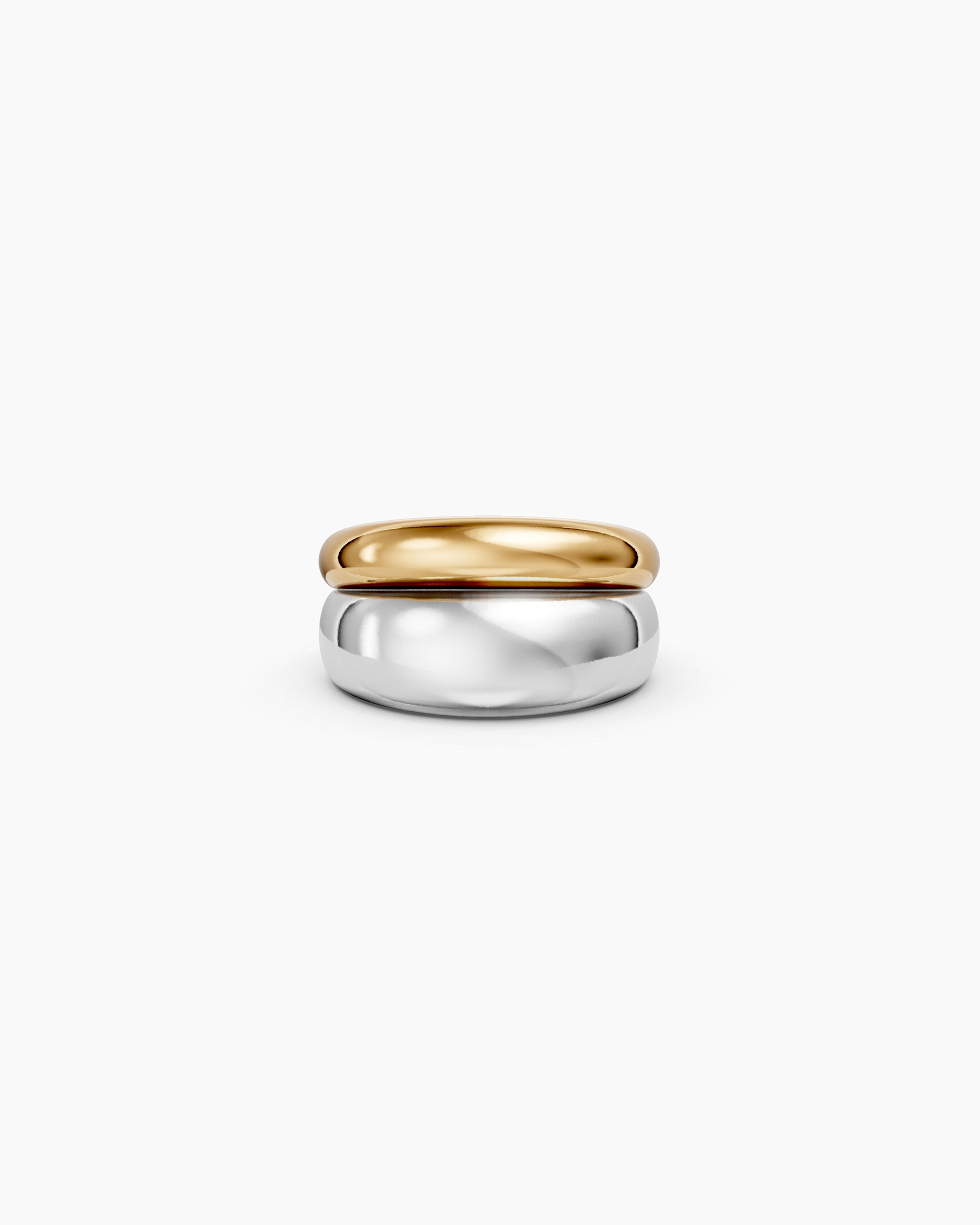 DYO Dome Stacking Ring set, front view, showing dome height and proportion between the two bands.
