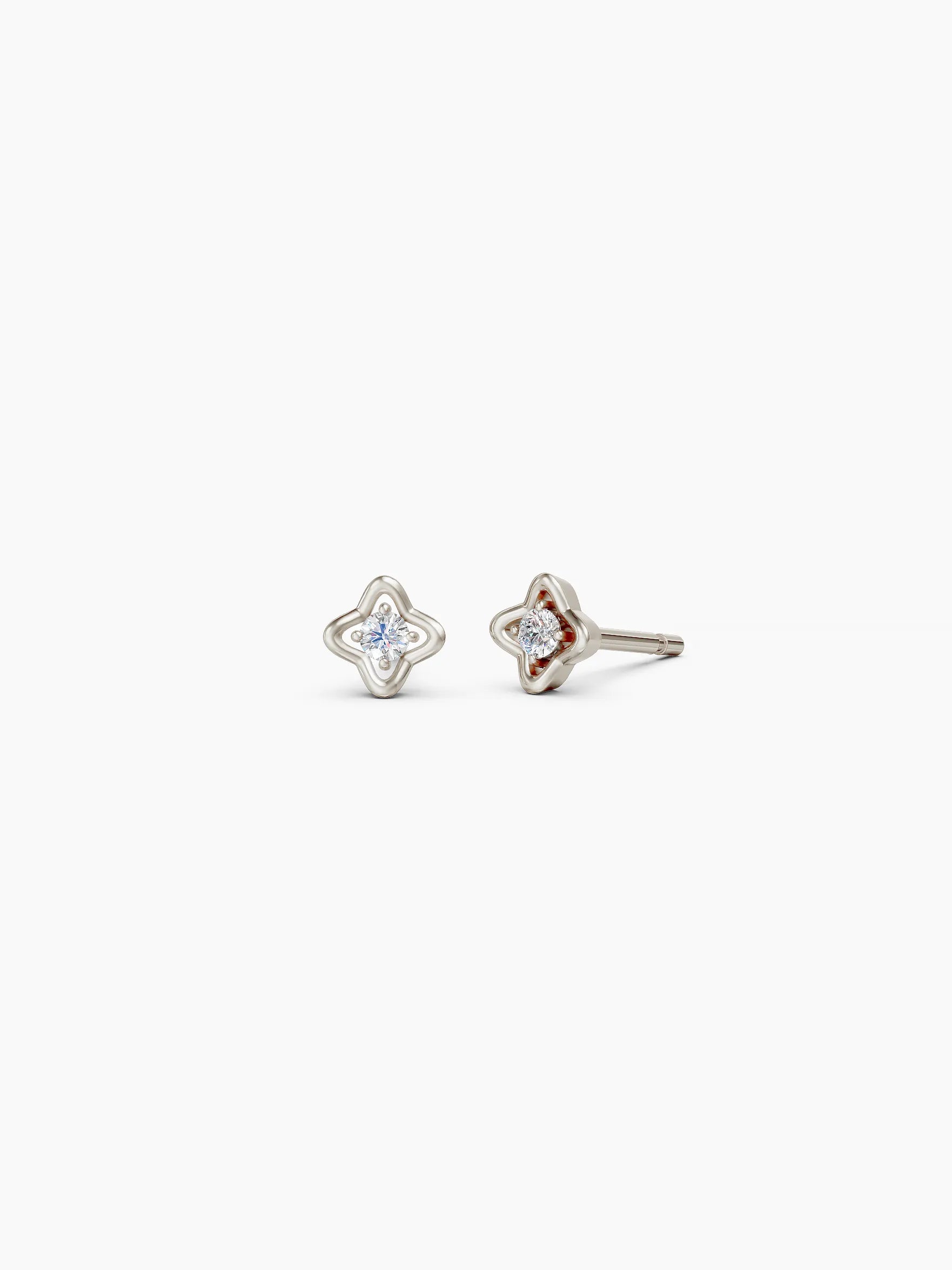 Petal Diamond Studs - White Gold