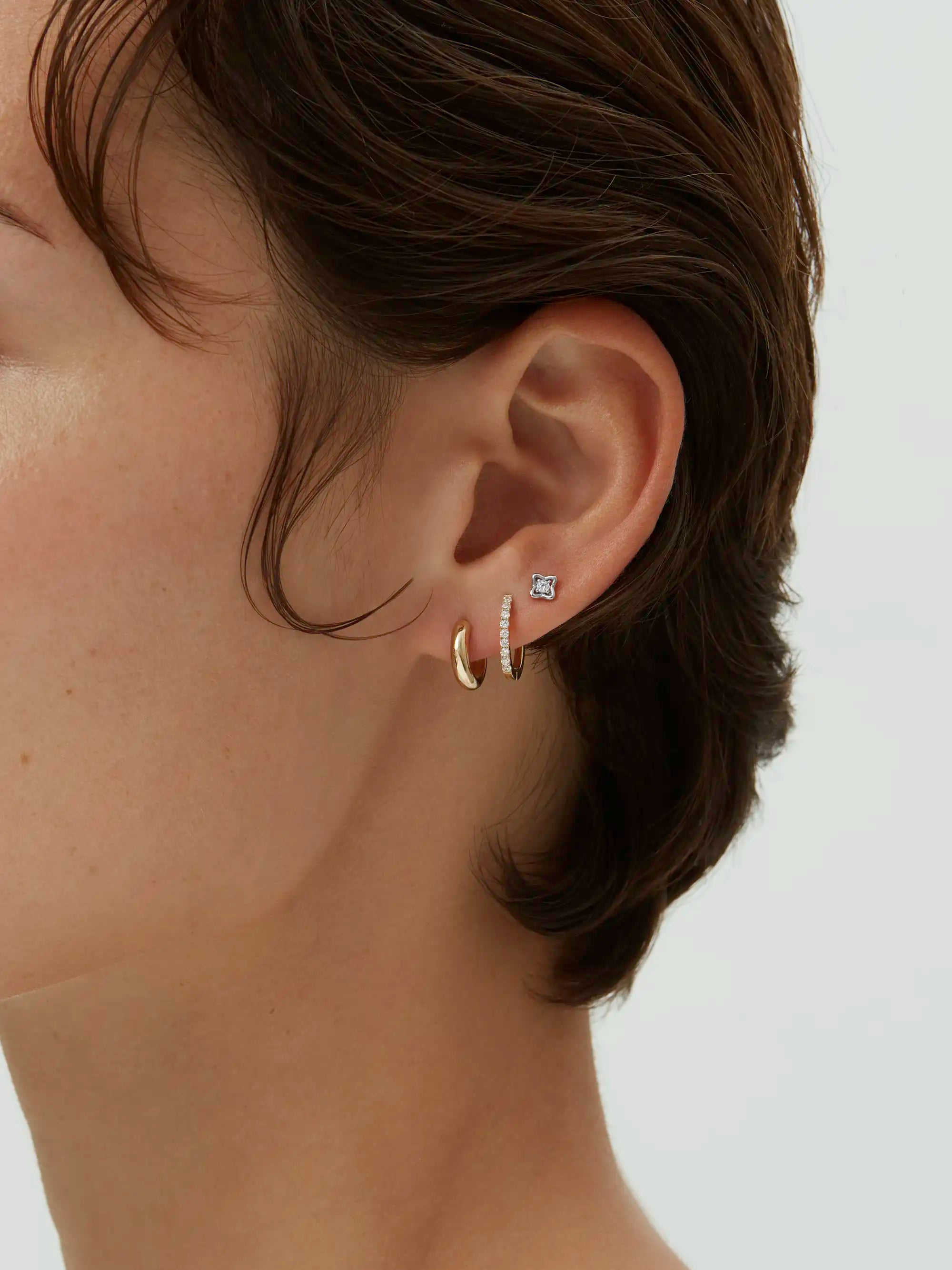 Petal Diamond Studs - White Gold