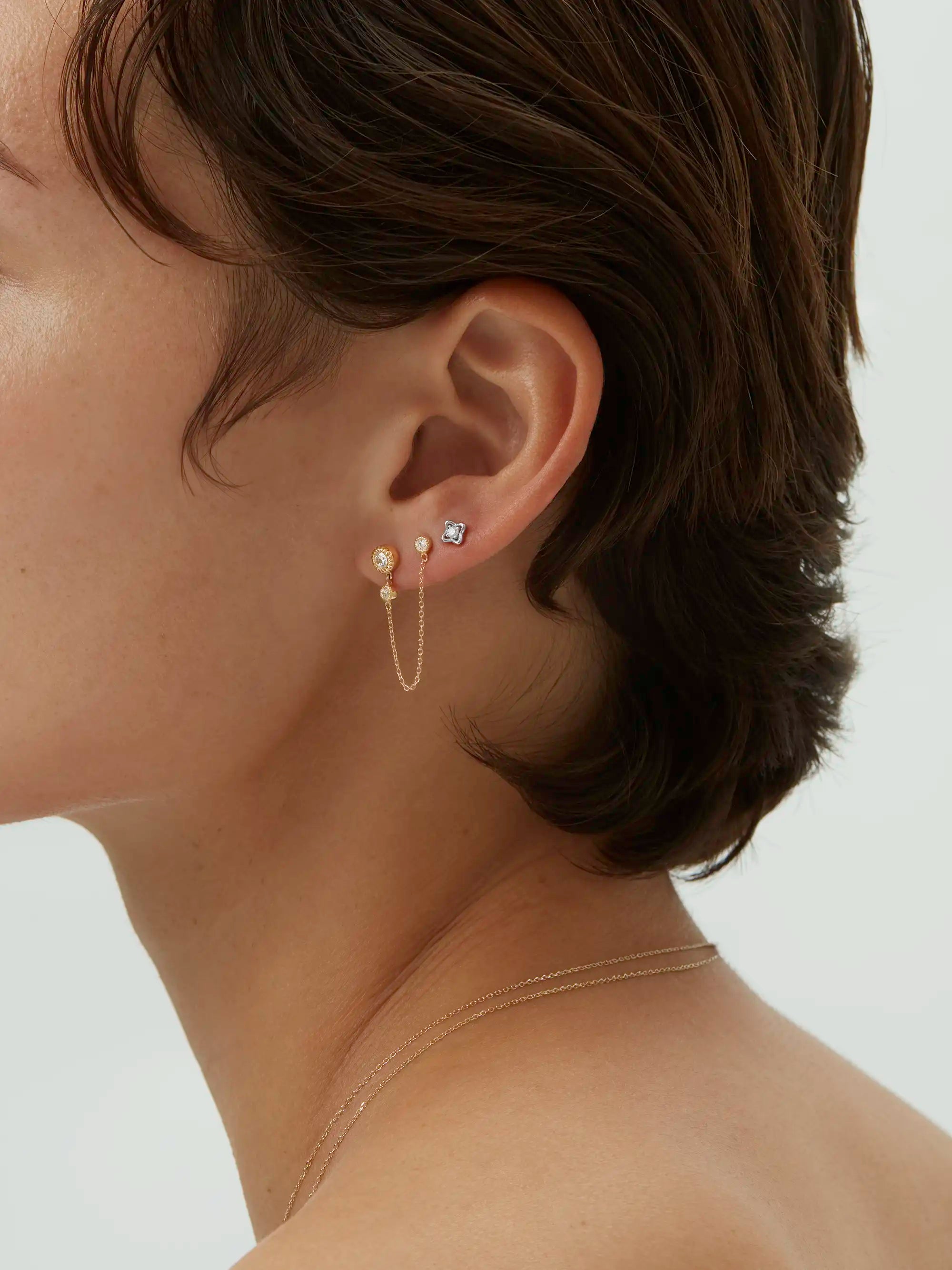 Petal Diamond Studs - White Gold