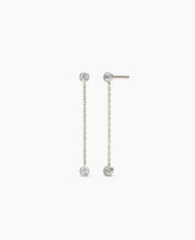 Galini Duo Drop Earrings - White Gold