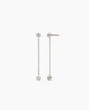 Galini Duo Drop Earrings - White Gold