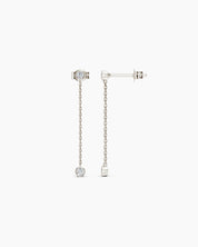 Galini Duo Drop Earrings - White Gold