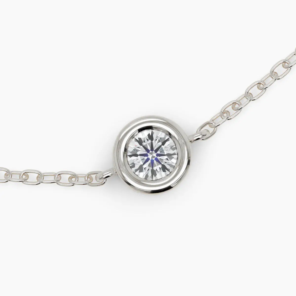 Éclat Diamond Bezel Bracelet - White Gold