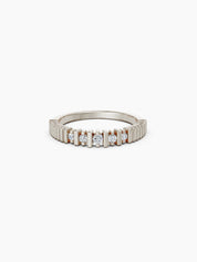 Fluted Diamond Ring - White Gold