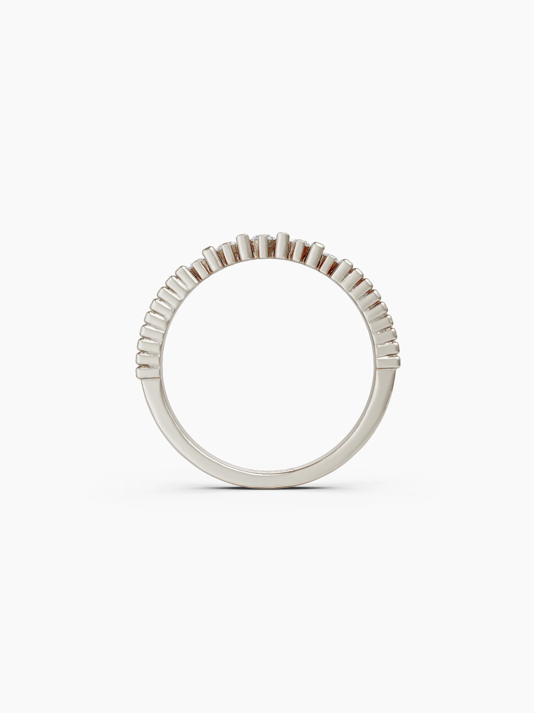 Fluted Diamond Ring - White Gold