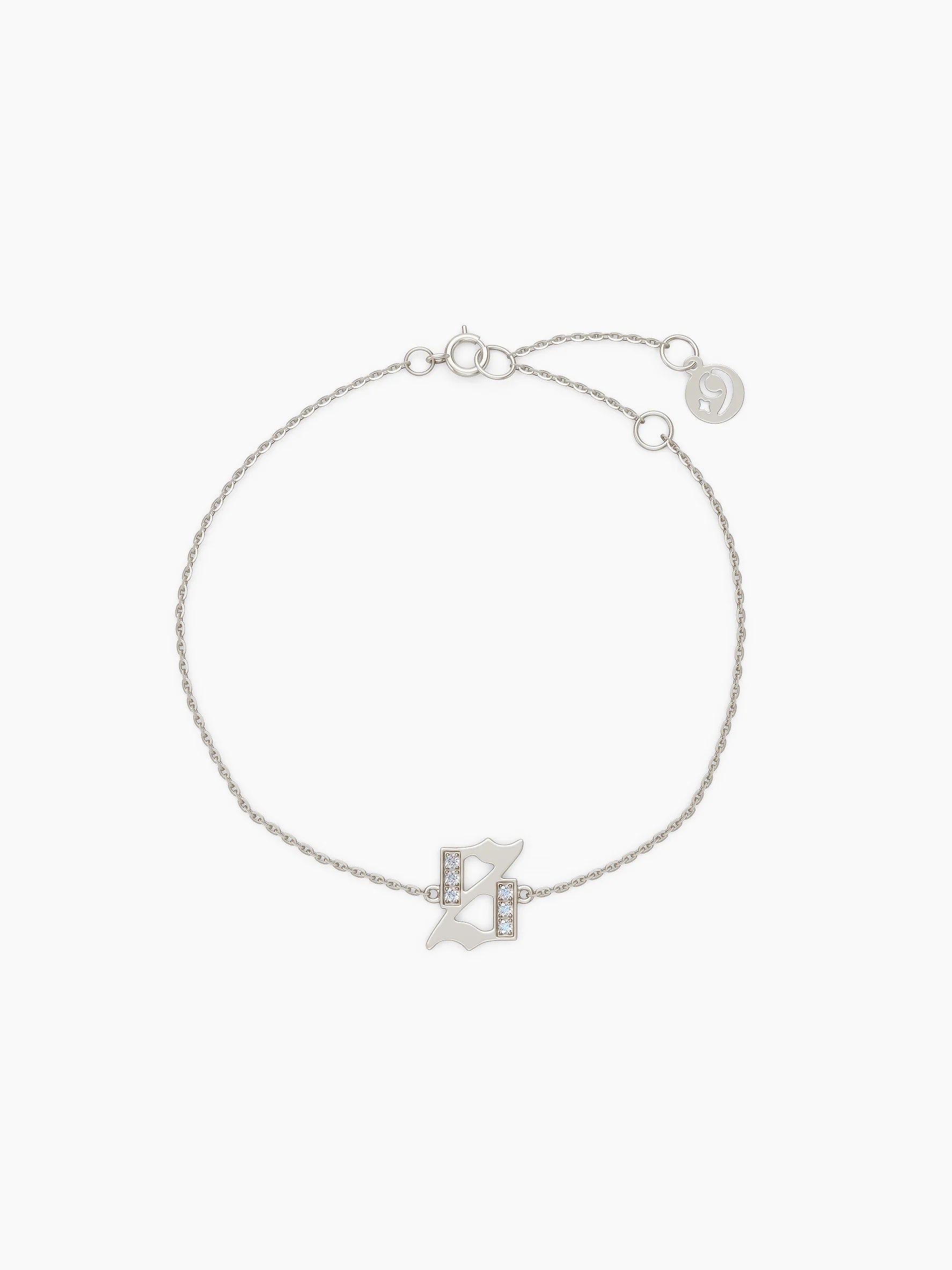 Legacy Initial Letter Bracelet - White Gold
