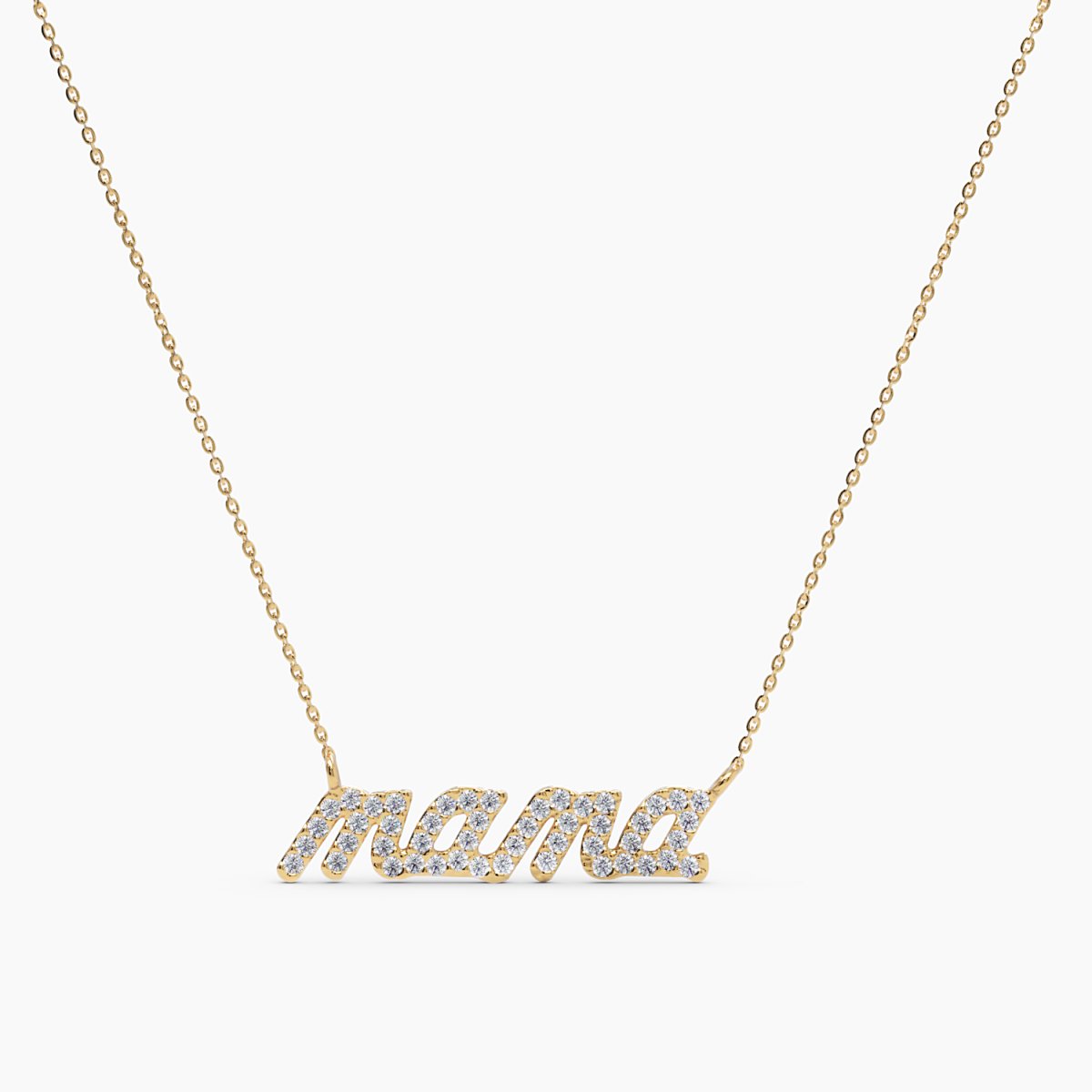 Diamond Mama Necklace on a grey background