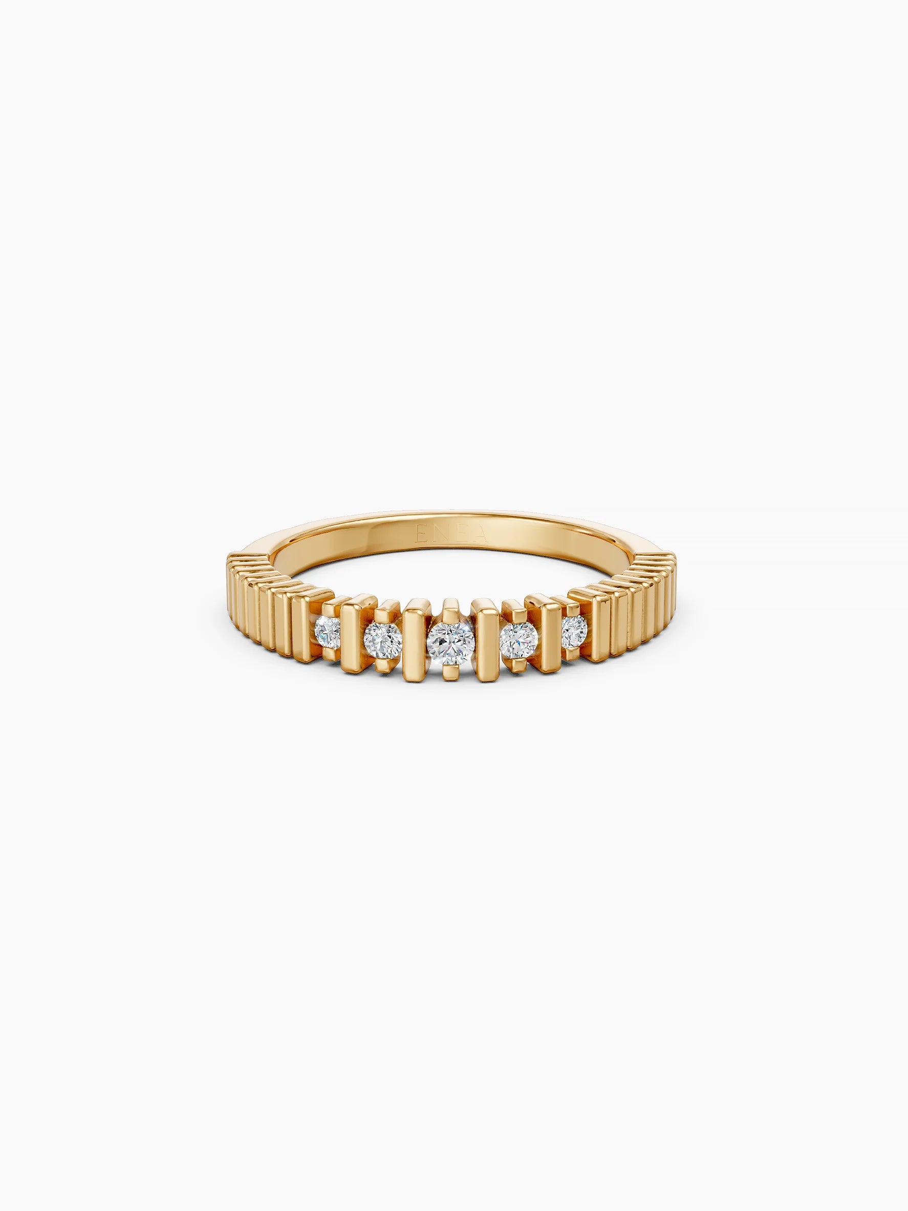 Fluted Diamond Ring