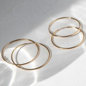 Gold Hoop Earrings - Narcissus