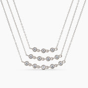 Multi Diamond Bezel Necklace - Narcissus