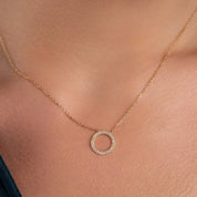 Circle Diamond Necklace - Narcissus