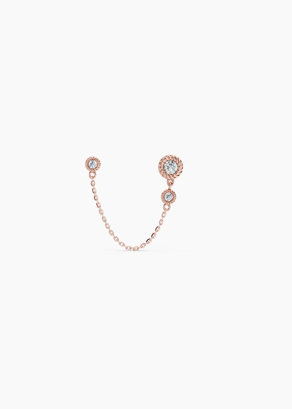 Trio Diamond Chain Stud (single)