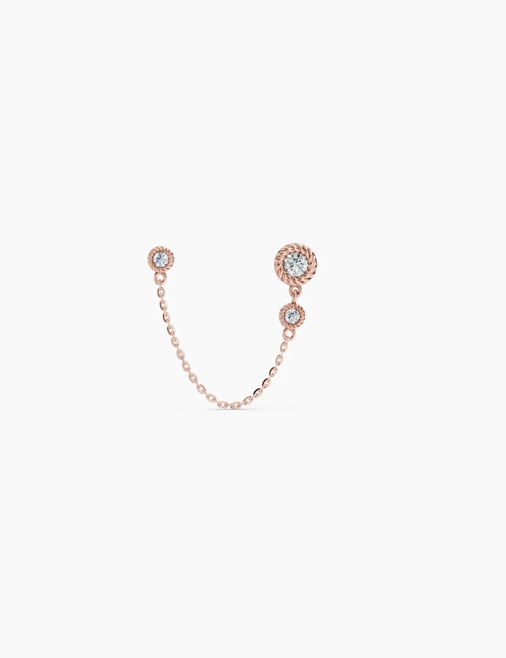Trio Diamond Chain Stud (single)