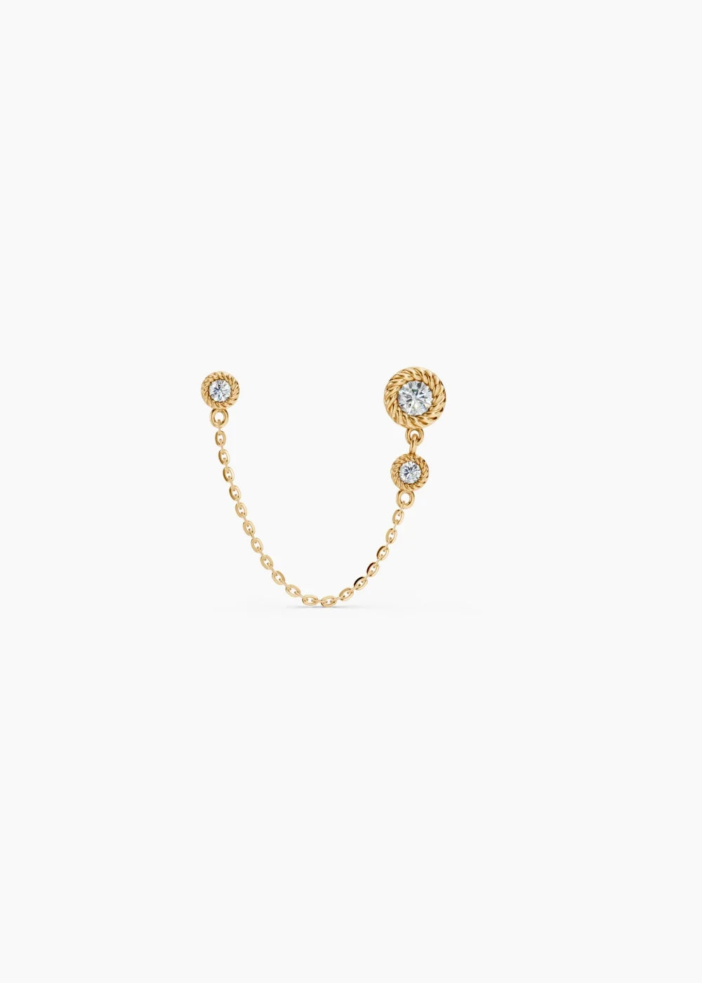Trio Diamond Chain Stud (single)