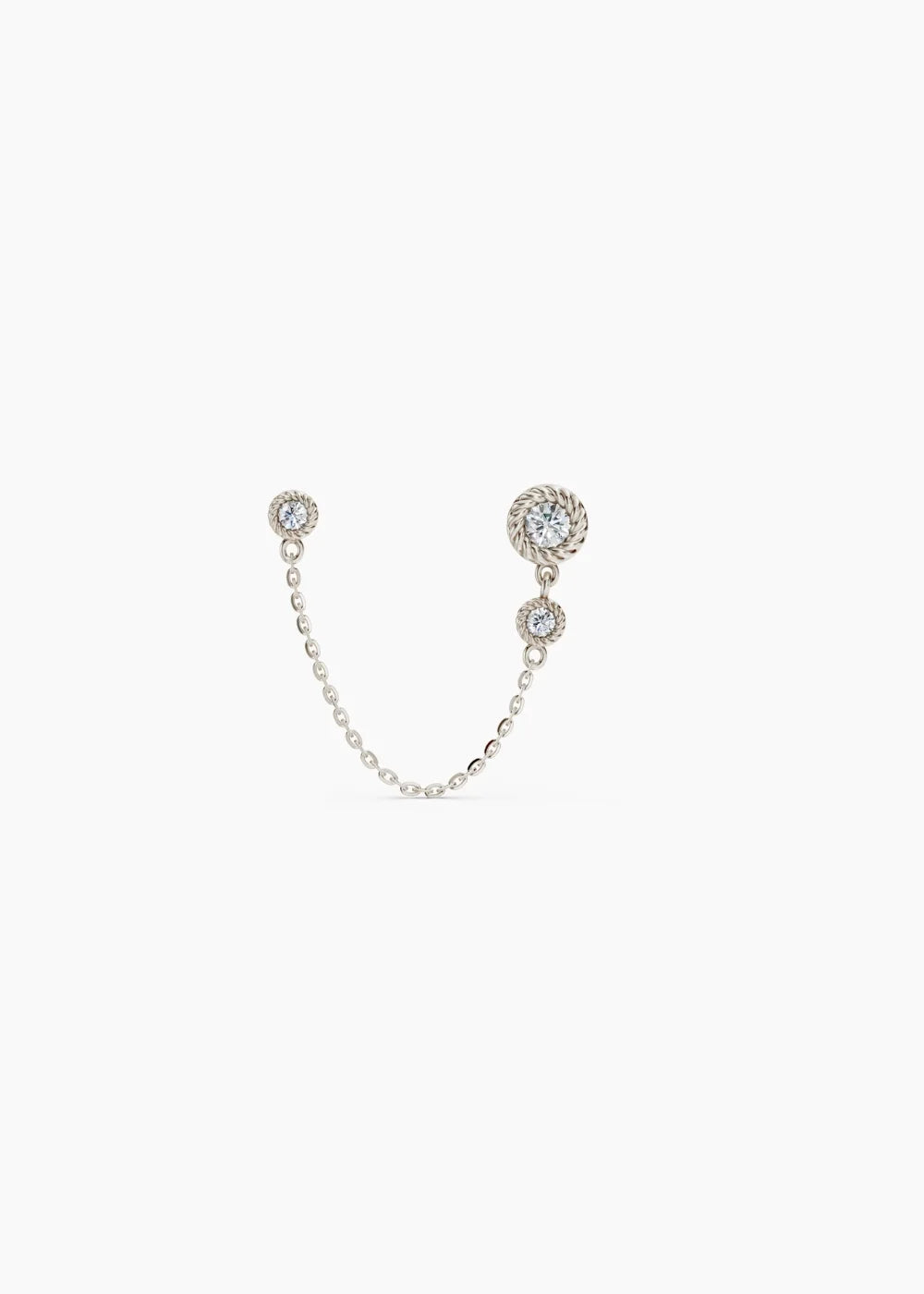 Trio Diamond Chain Stud (single)