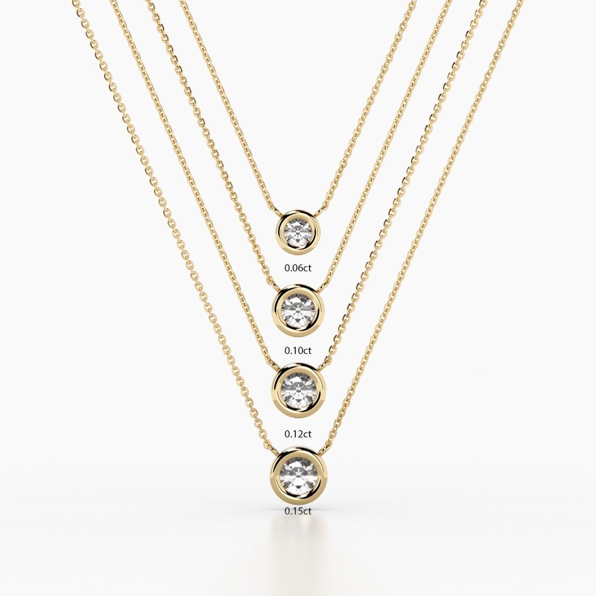 Diamond Bezel Necklace in White Gold - Narcissus