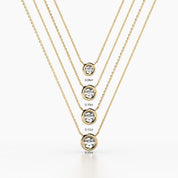 Diamond Bezel Necklace in White Gold - Narcissus