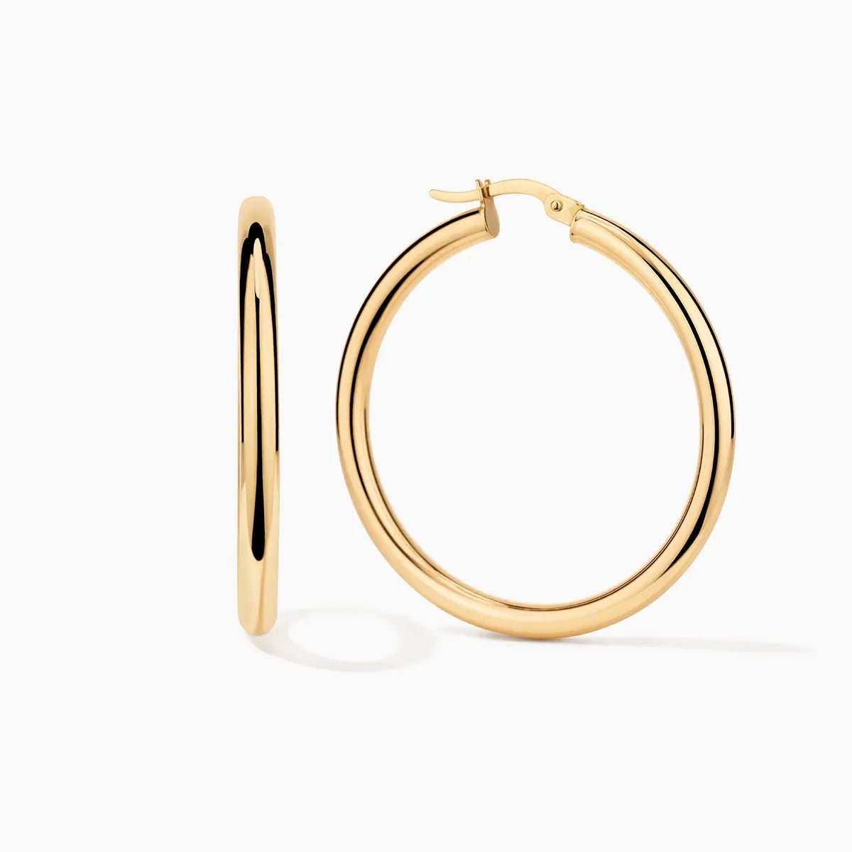 Classic Tube Hoop Earrings Large (pair) - Narcissus
