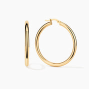 Classic Tube Hoop Earrings Large (pair) - Narcissus