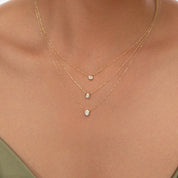 Octagon Cut Diamond Solitaire Necklace - Narcissus
