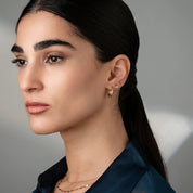 Trinity Three Color Stud Earrings - Narcissus