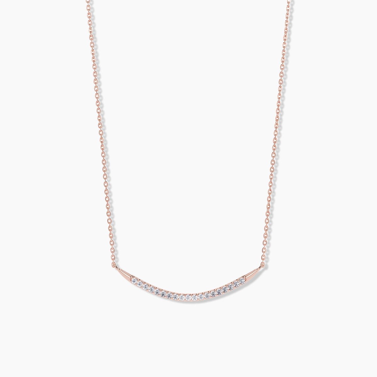 Curved Bar Diamond Necklace - Narcissus