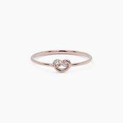 Dainty Knot Ring With Diamonds