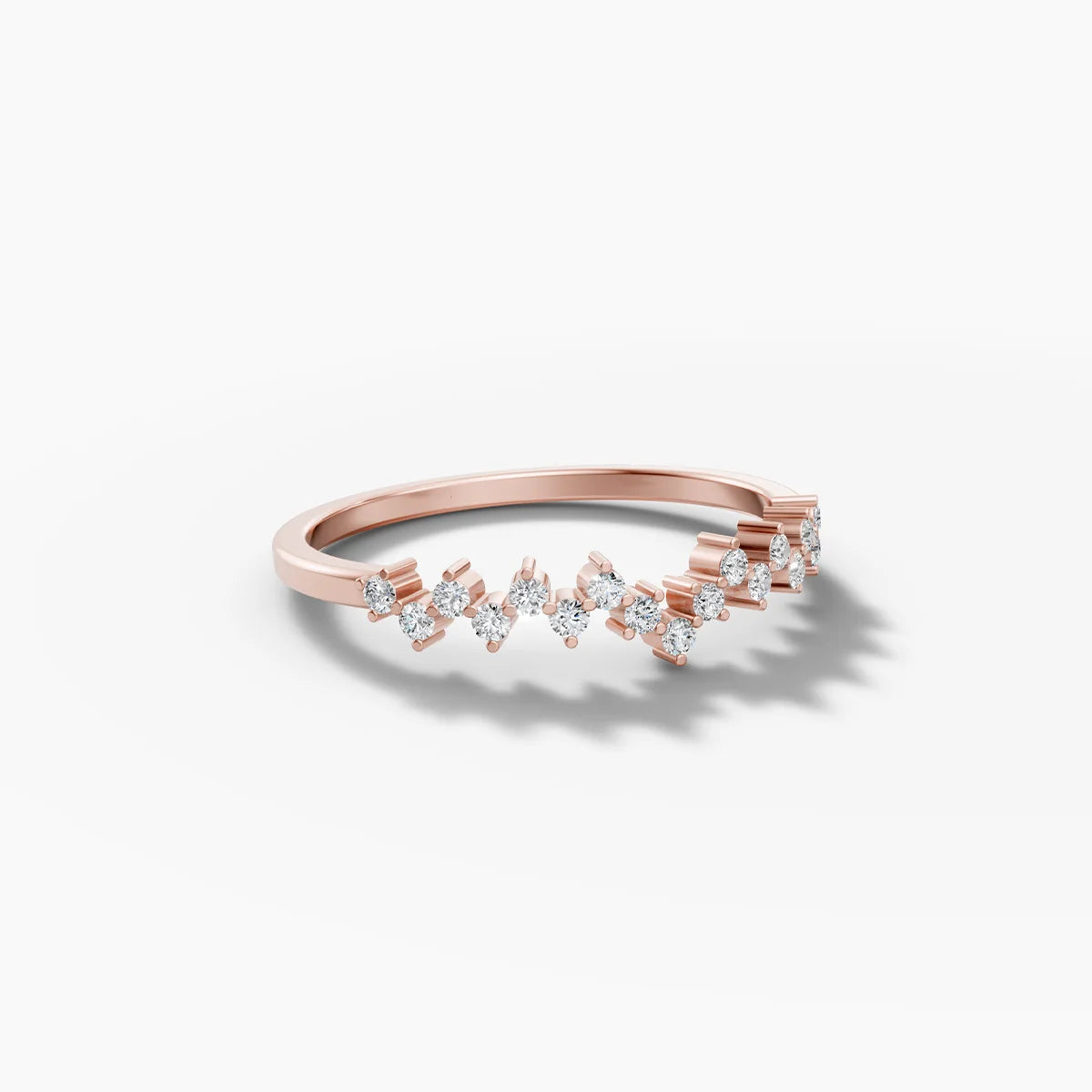 Multi Diamond Cluster Ring | 14k Rose Gold Multi Stone Band