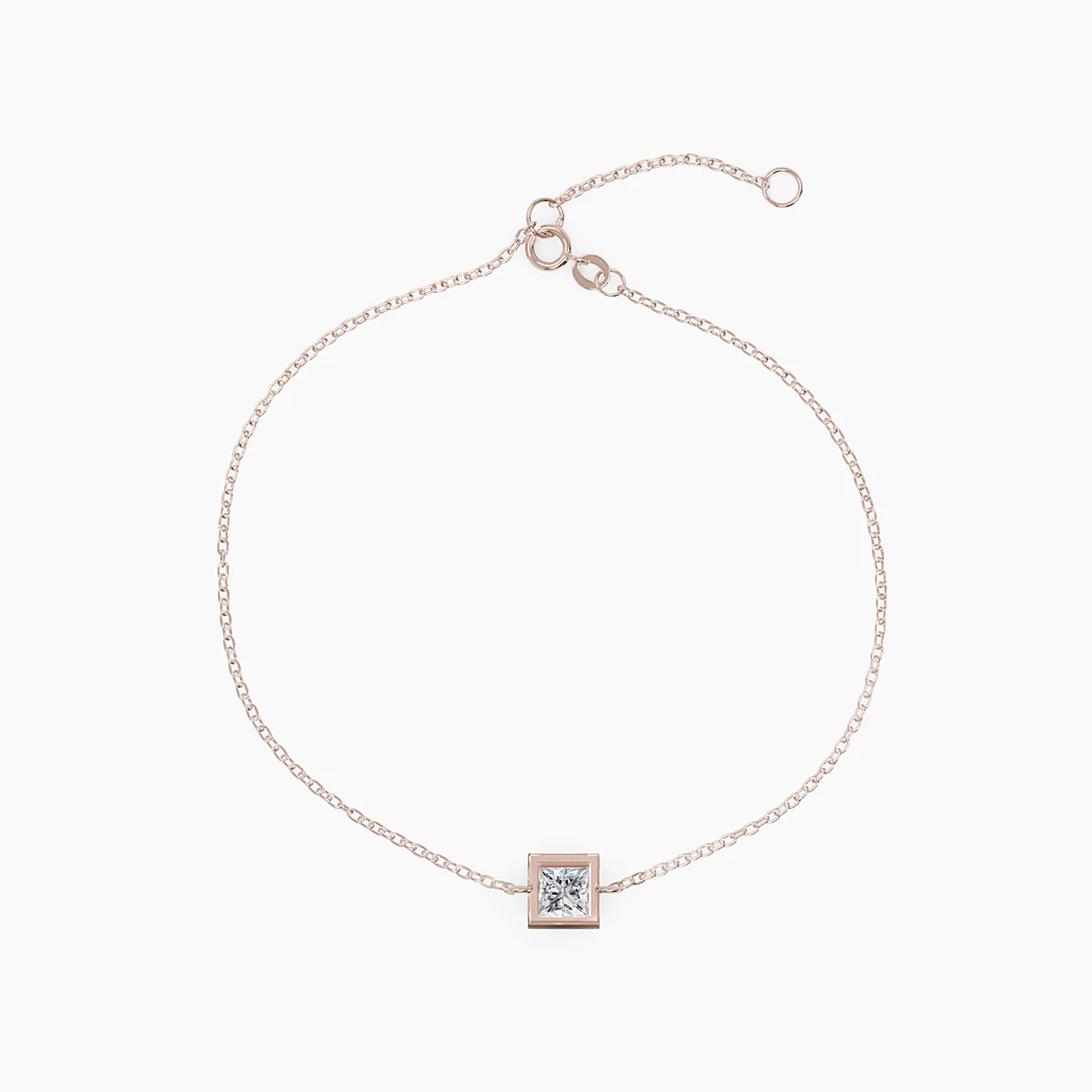Princess Cut Bezel Diamond Bracelet