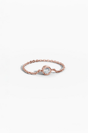 Petite Diamond Chain Ring - Rose Gold