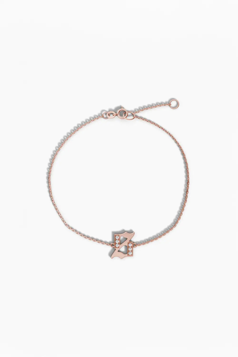 Legacy Initial Letter Bracelet in Rose Gold