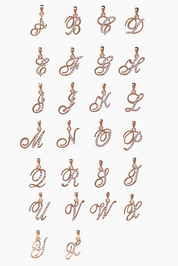 Poetry Initial Letter Necklace - Rose Gold