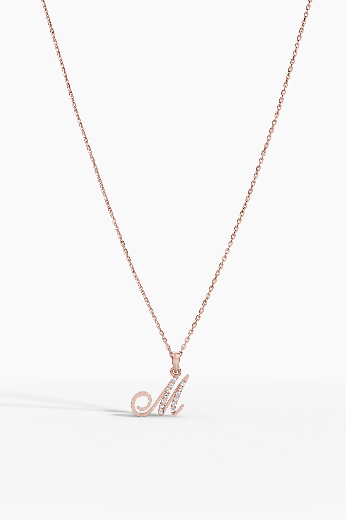 Poetry Initial Letter Necklace - Rose Gold