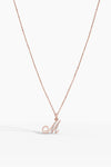 Poetry Initial Letter Necklace - Rose Gold