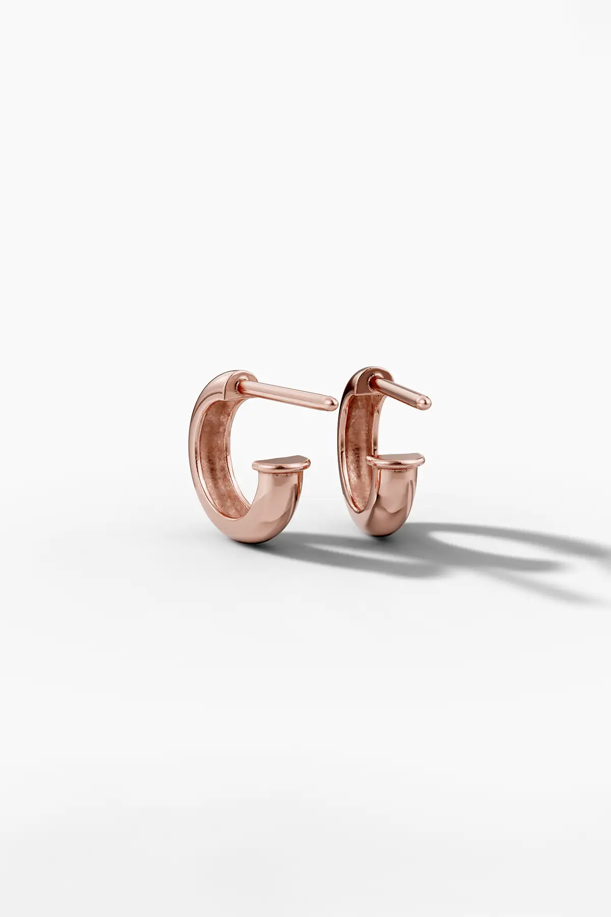 Petite Stud Hoop Earrings - Rose Gold (pair)