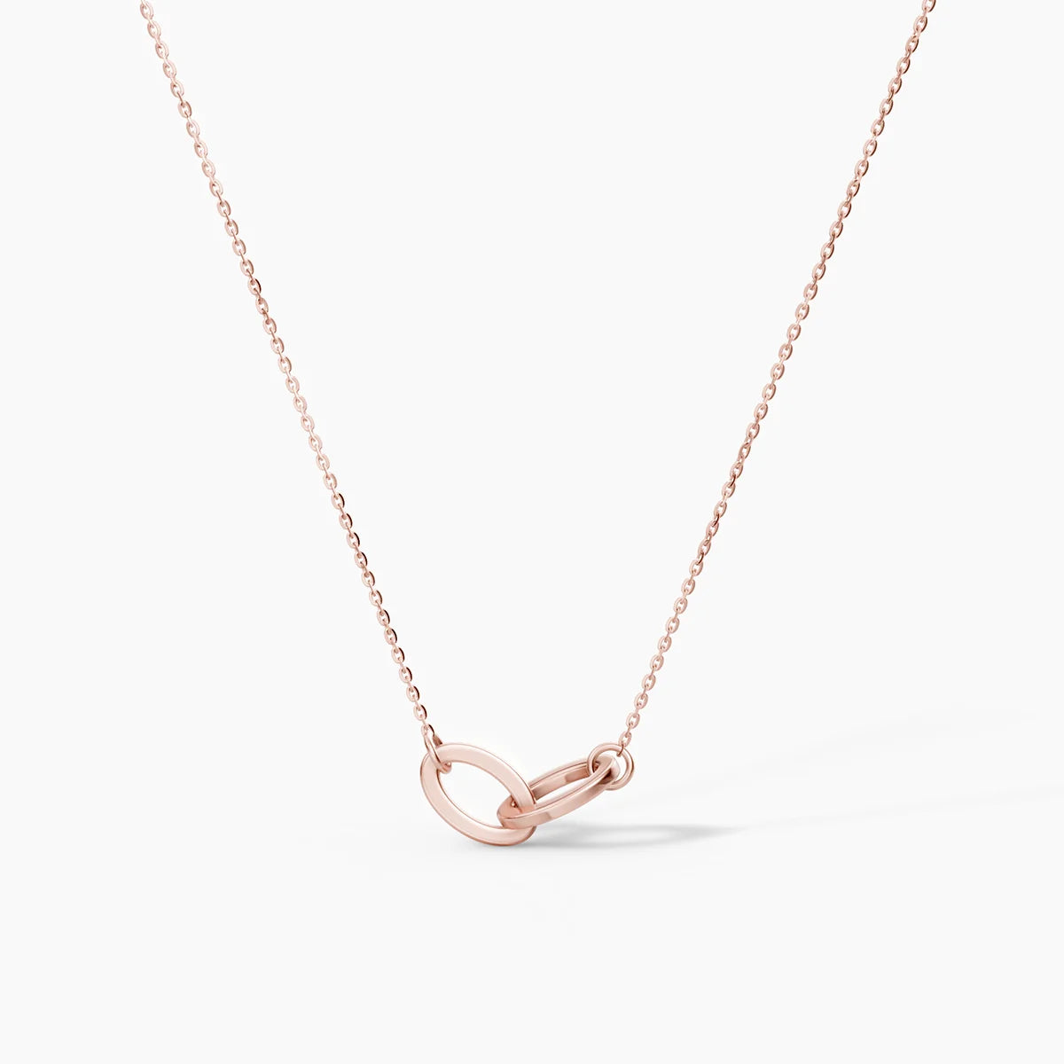 Interlinked Oval Circle Necklace in Rose Gold