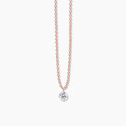 Nude Diamond Solitaire Necklace in Rose Gold - Narcissus