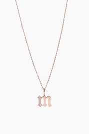 Legacy Initial Letter Necklace - Rose Gold
