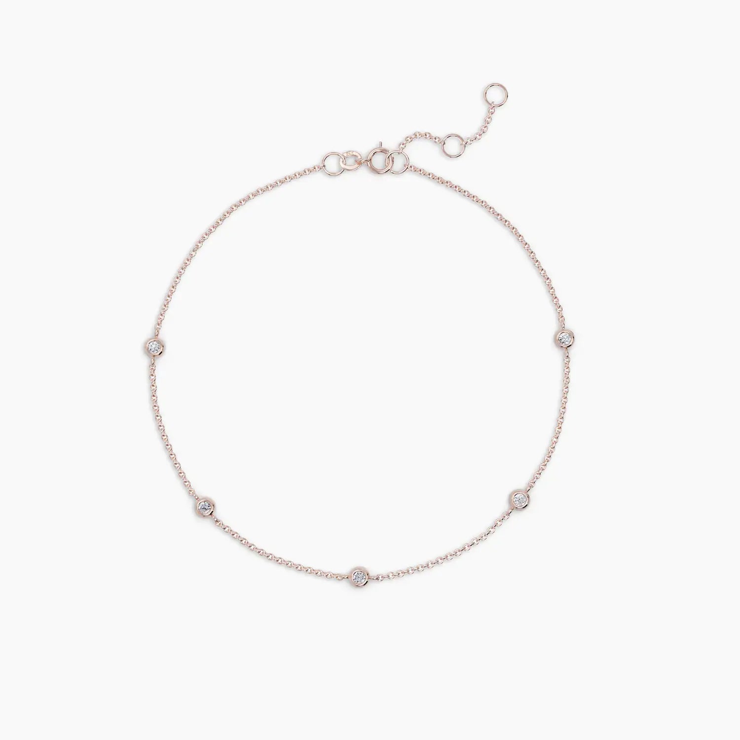 Two - Sided Bezel Diamond Station Bracelet in Rose Gold - Narcissus