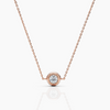 Two-Sided Diamond Bezel Solitaire Necklace - Rose Gold