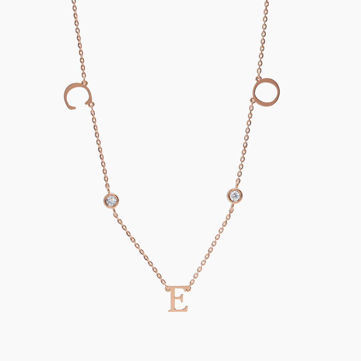 Triple Letter Diamond Necklace - Enea