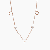 Triple Letter Diamond Necklace - Enea