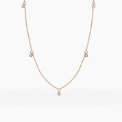 Diamond Bezel Station Necklace - Narcissus